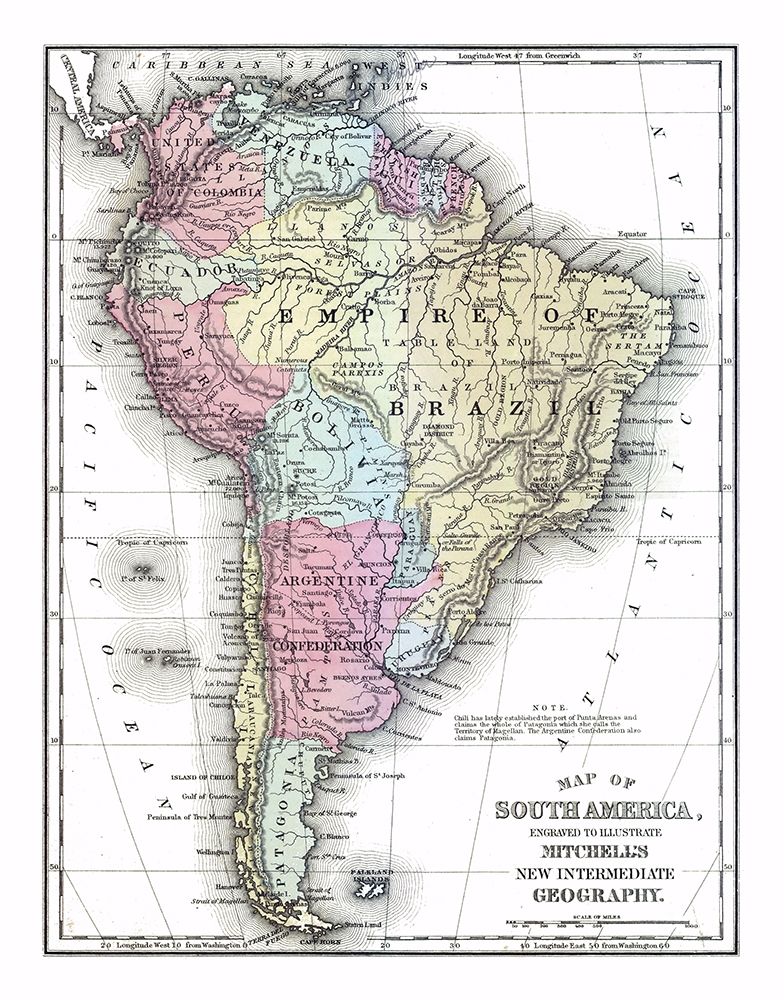 South America - Mitchell 1877