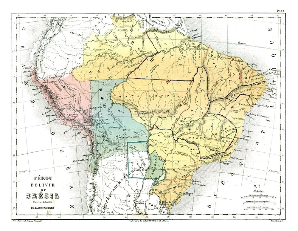 South America Brazil Peru Bolivia - Cortambert