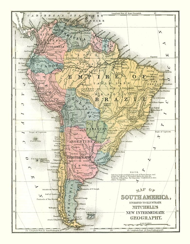 South America - Mitchell 1869