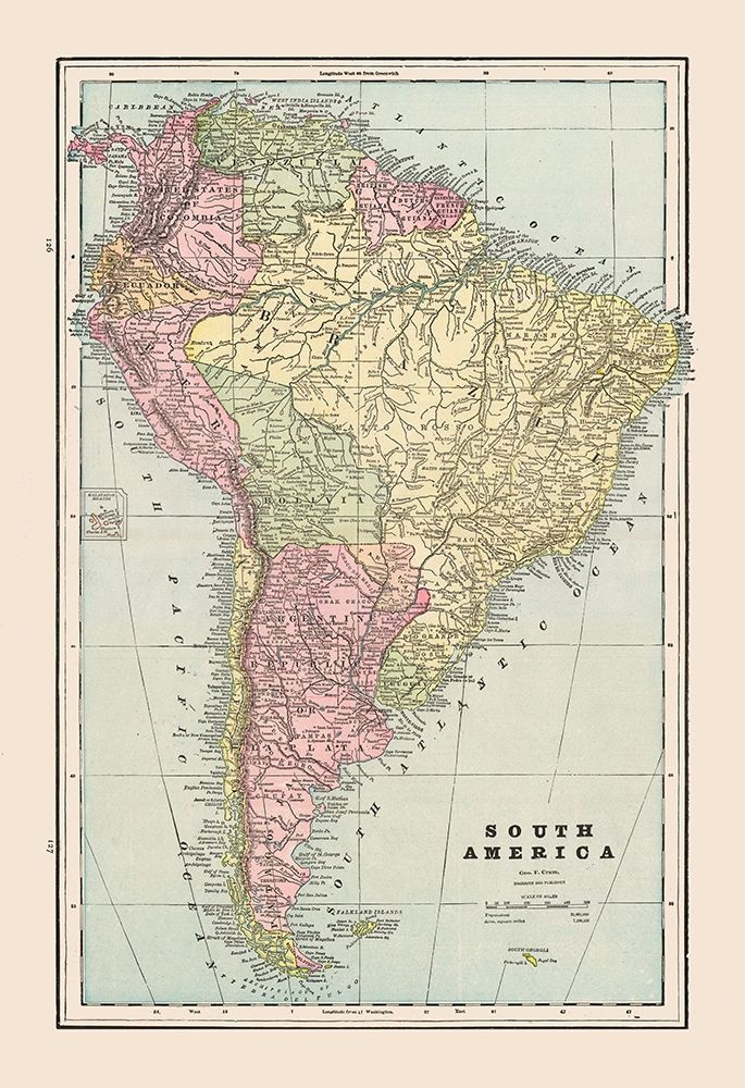 South America - Cram 1892