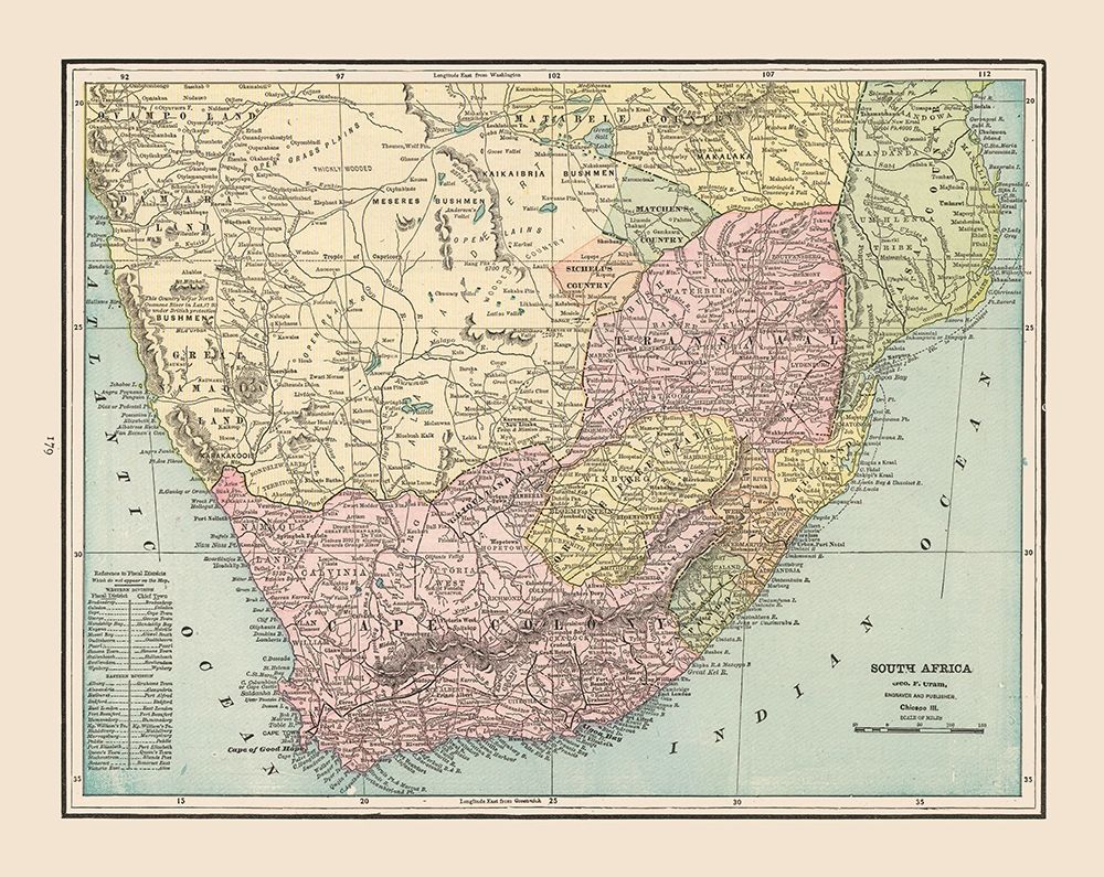 South Africa - Cram 1892