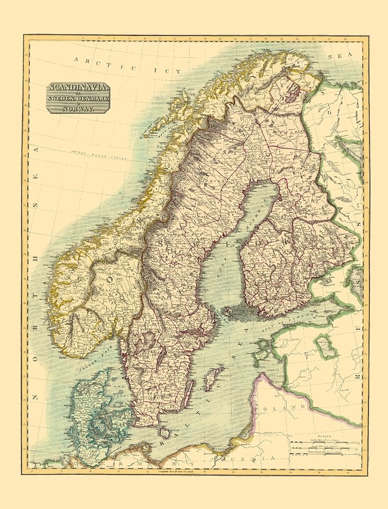 Scandinavia Sweden Denmark Norway - Thomson 1814