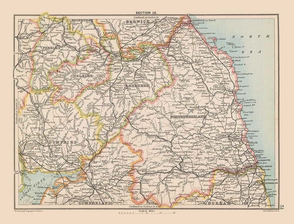 Eastern Scotland Ireland - Bartholomew 1892