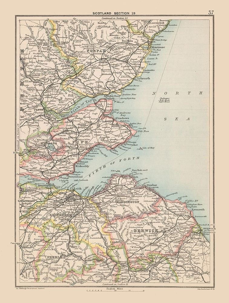Southeast Scotland - Bartholomew 1892