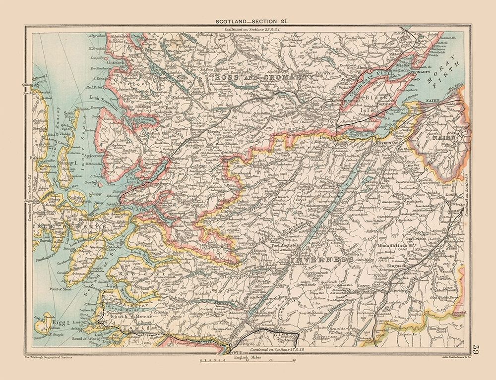Highlands Scotland - Bartholomew 1892
