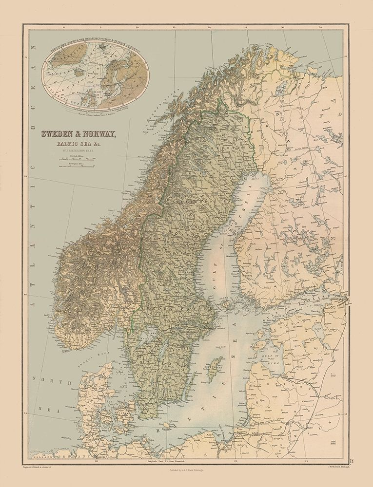 Europe Sweden Norway - Black 1867