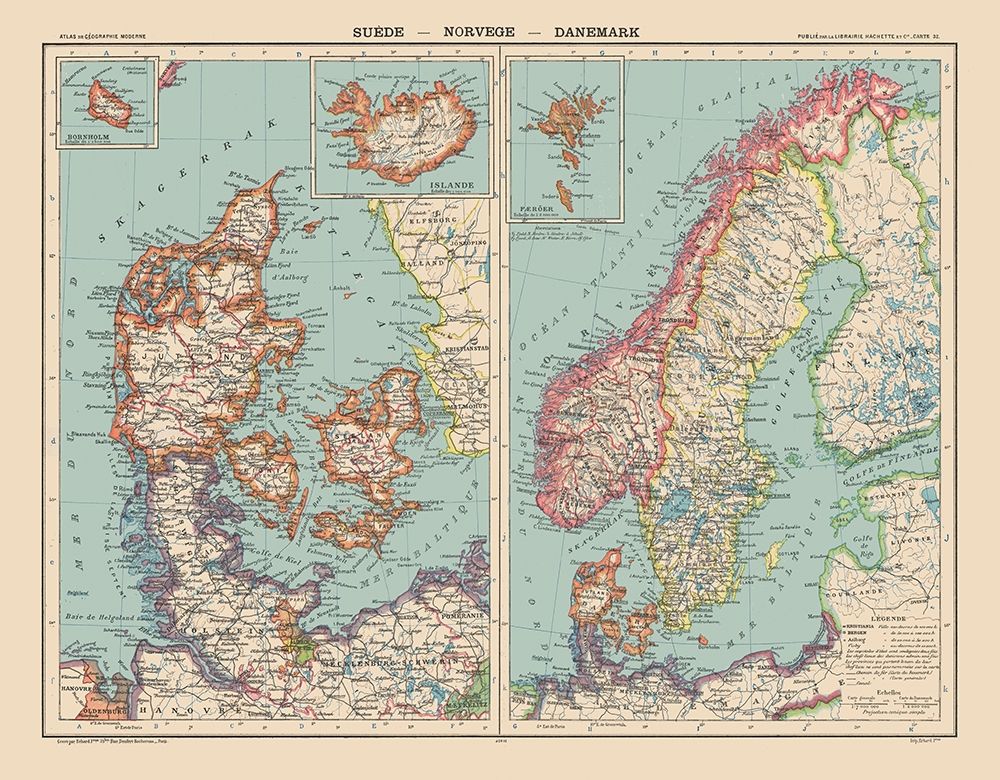 Europe Sweden Norway Denmark - Schrader 1908