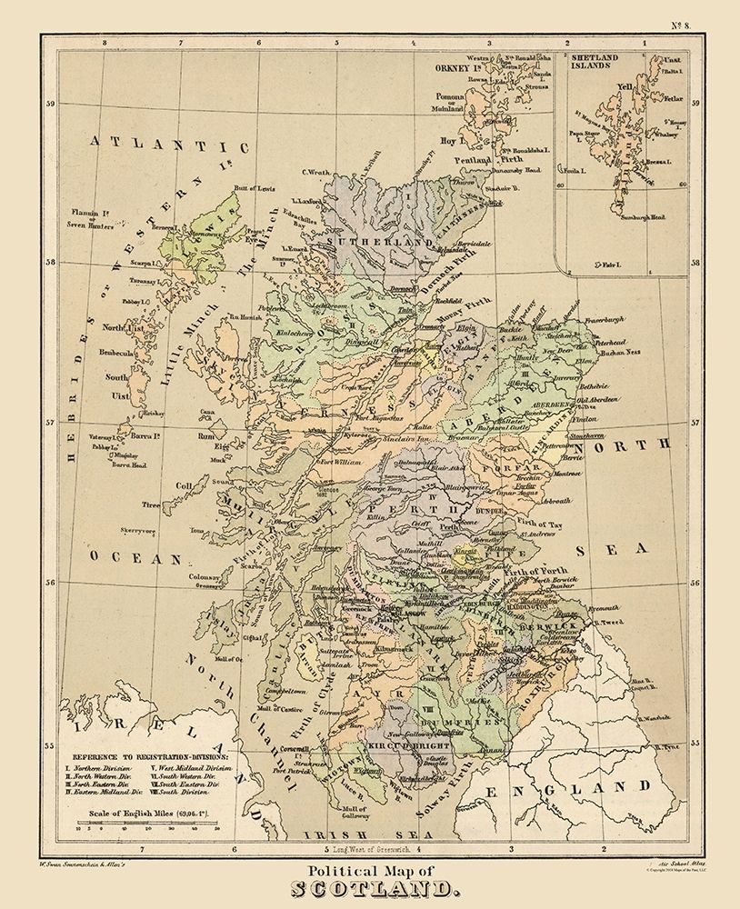 Scotland - Political Map -  Allen