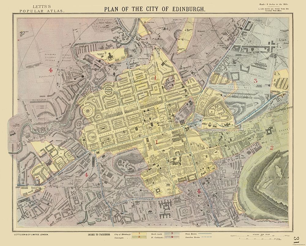Scotland - Edinburgh - Plan - Letts 1883