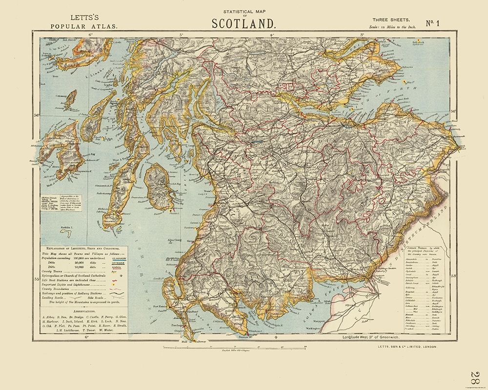 Southern Scotland - Statistical - Letts 1883