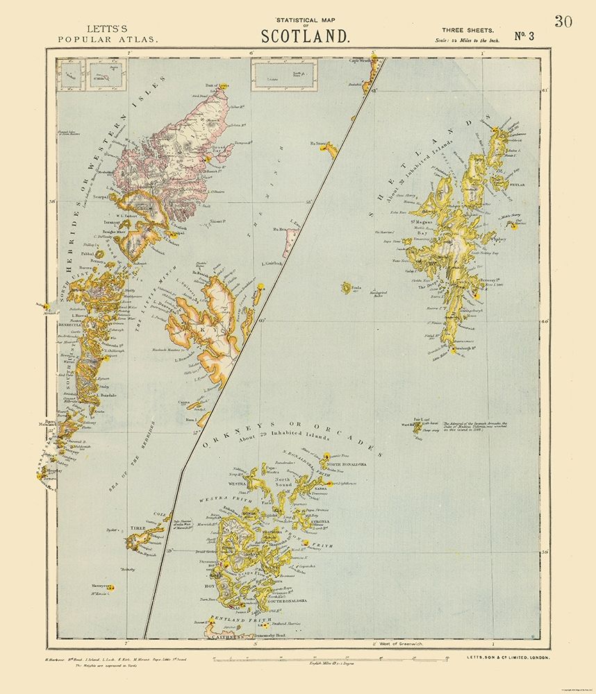 Scotland - Islands - Letts 1883
