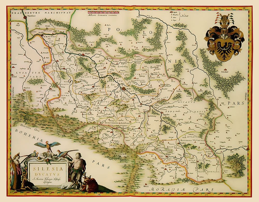 Eastern Europe Silesia Region Poland - Blaeu 1635