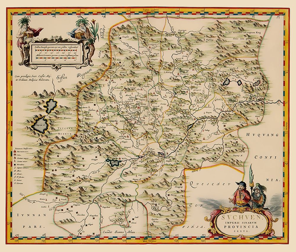 Sichuan Province China - Blaeu 1655