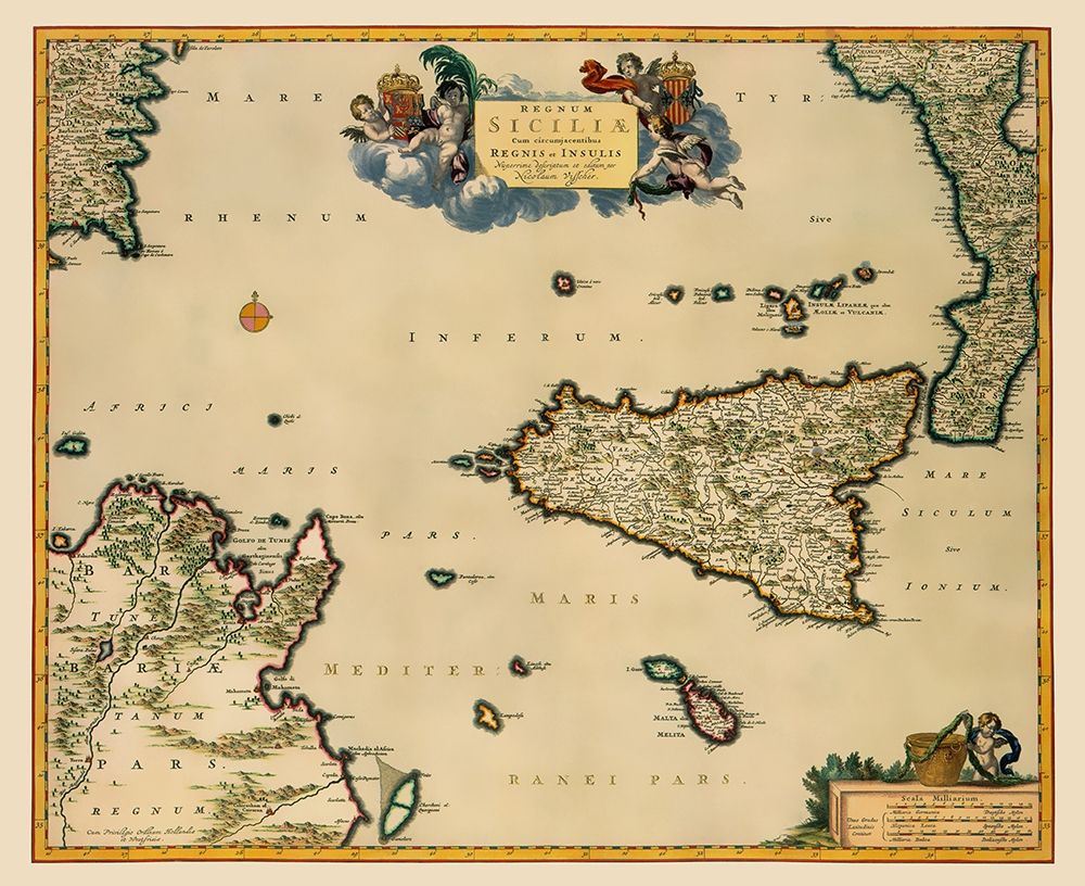 Sicily Italy - Visscher 1681