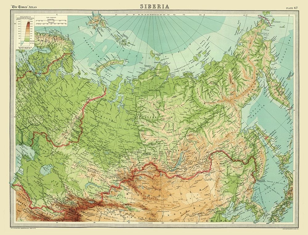 Asia Siberia Times Russia - Bartholomew 1922