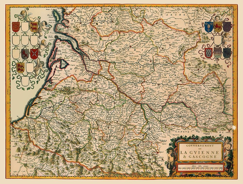 Southwestern Wine Region France - Blaeu 1662