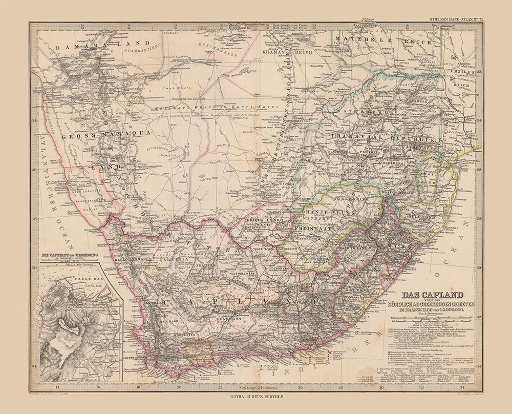 South Africa - Stieler 1885