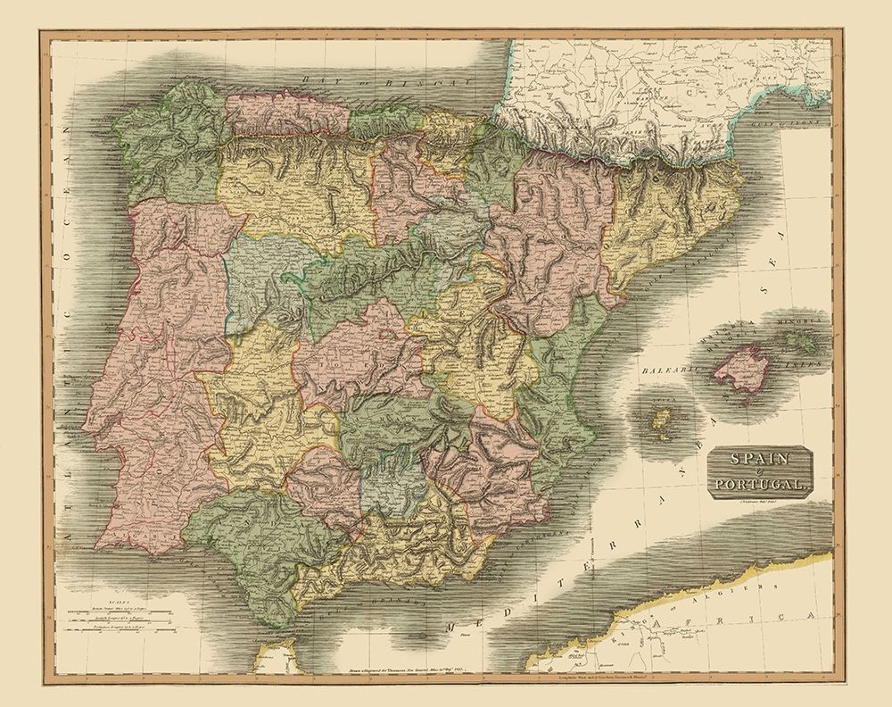 Iberian Peninsula Spain Portugal - Thomson 1817