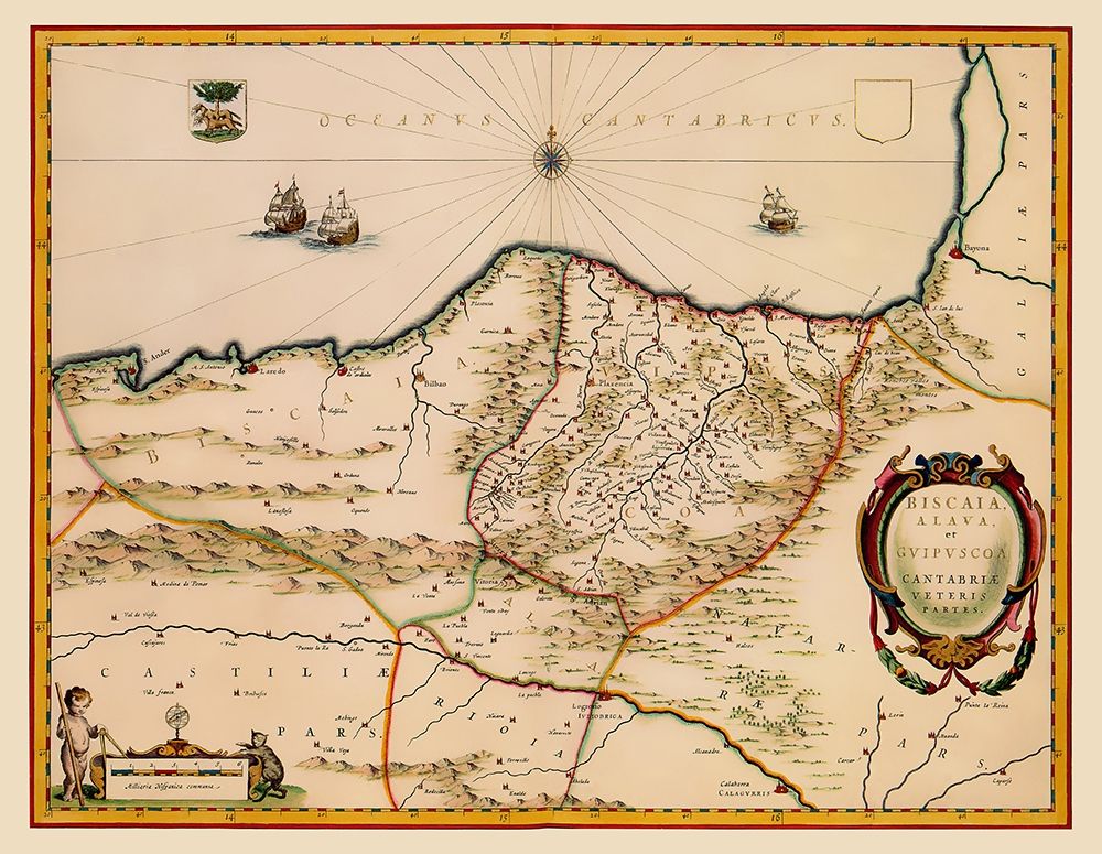 Europe Spain France Coast - Blaeu 1662