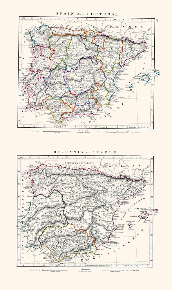 Spain Portugal - Arrowsmith 1828