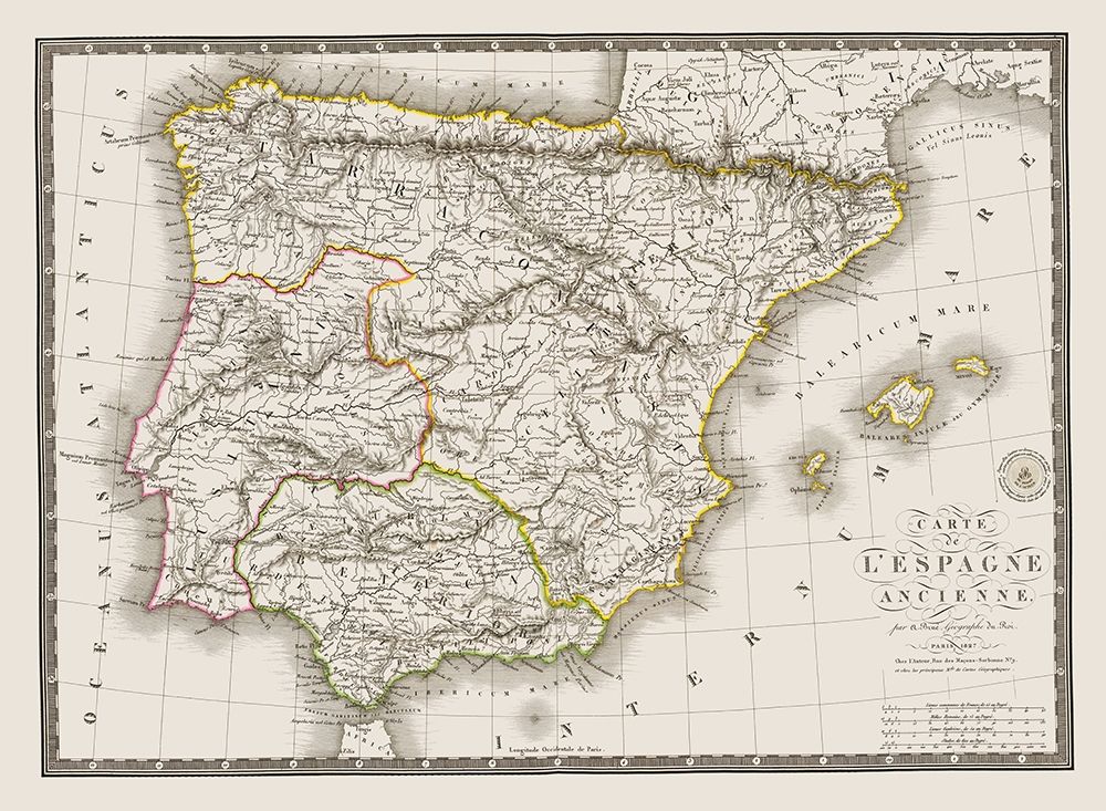 Spain Portugal - Brue 1827