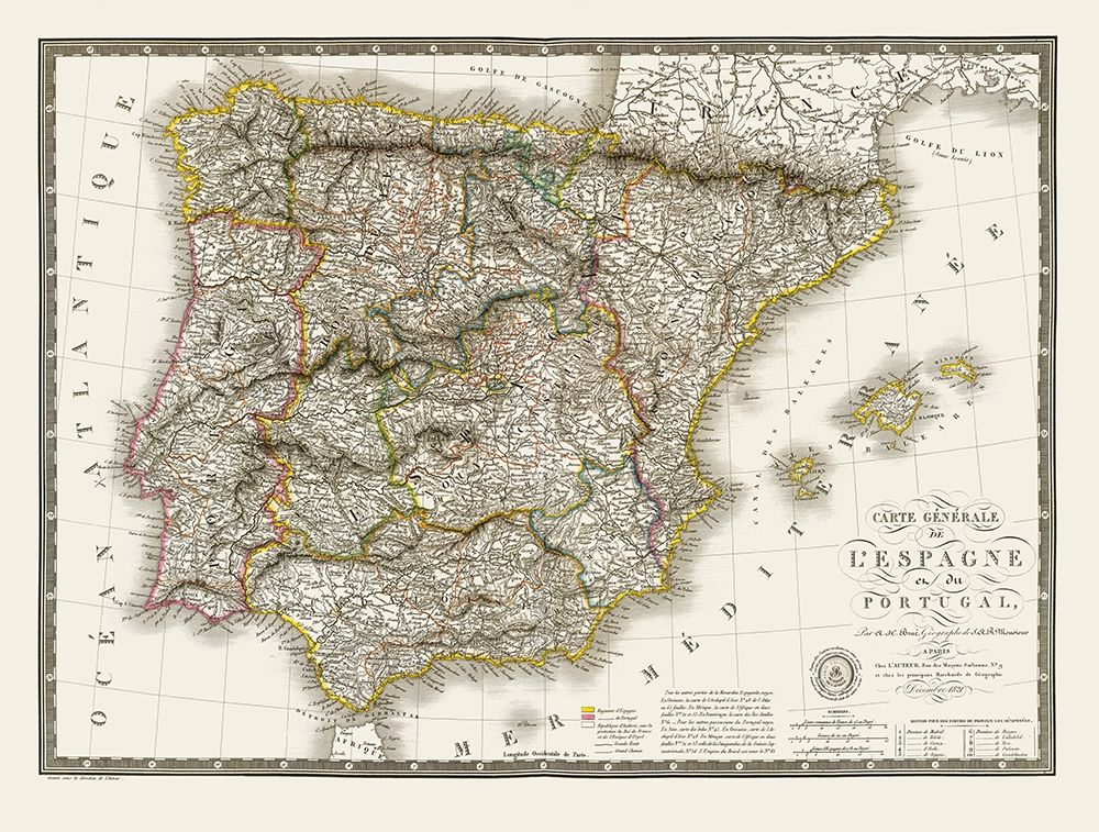 Spain Portugal - Brue 1824