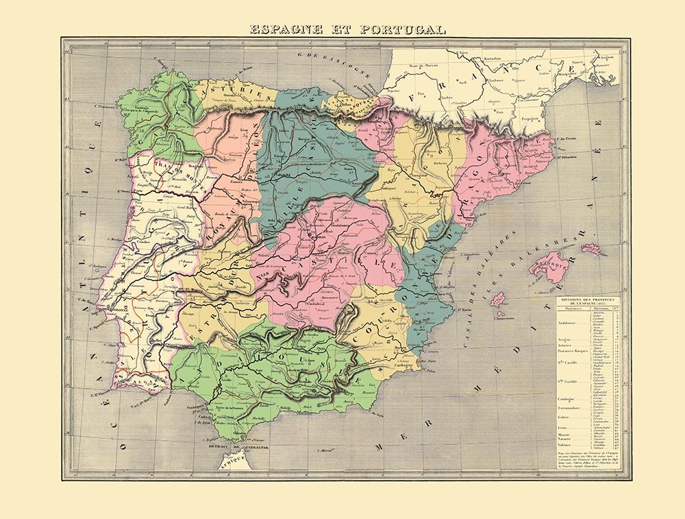 Spain Portugal - Goujon 1838