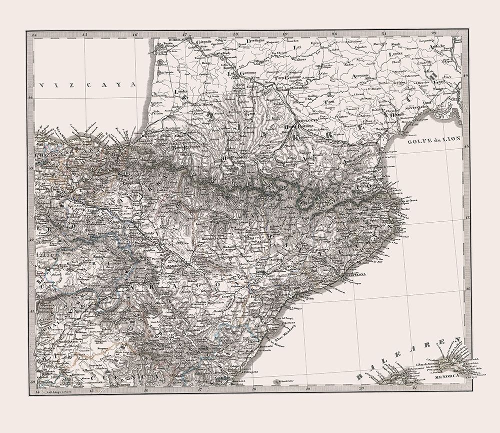 Northeast Spain Portugal - Perthes 1865