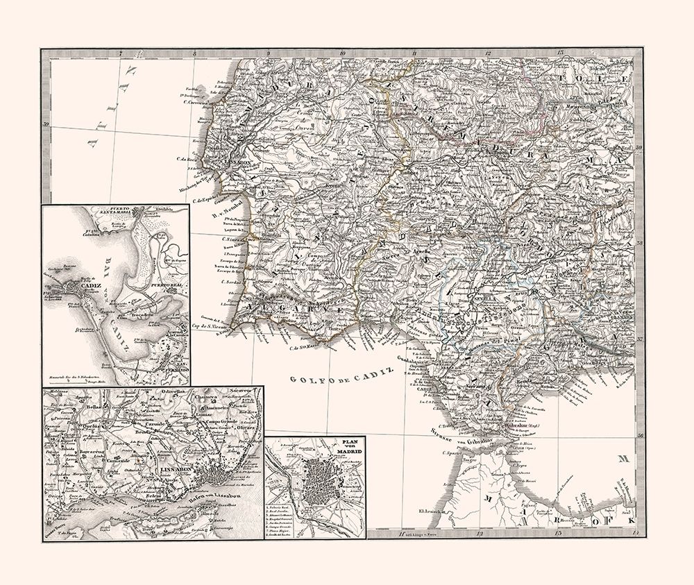 Southwest Spain Portugal - Perthes 1865