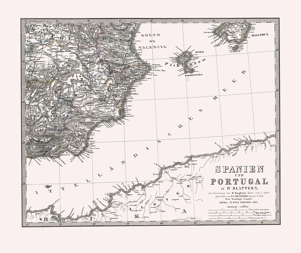 Spain Portugal - Perthes 1865