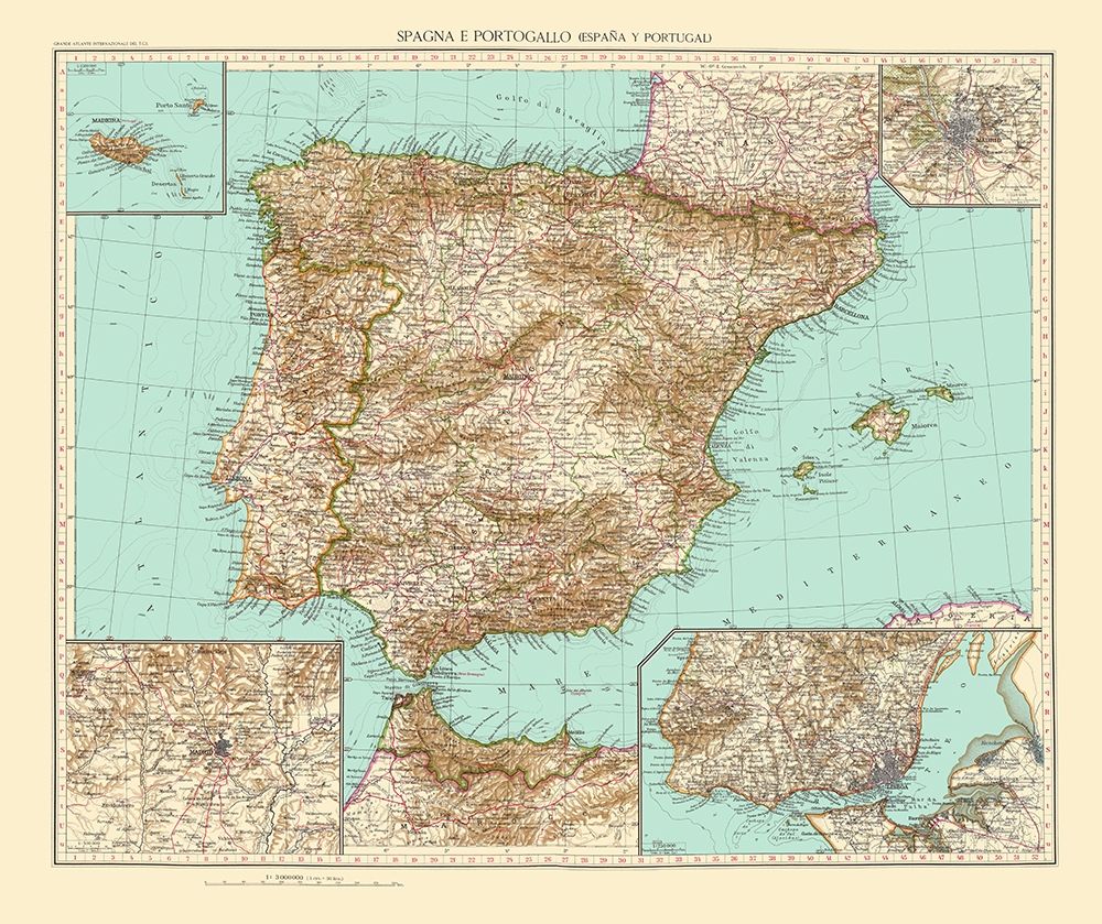 Spain Portugal - Touring Club Italiano 1929