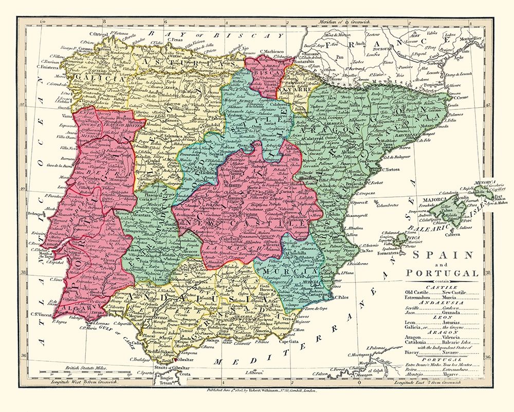 Spain Portugal - Wilkinson 1808