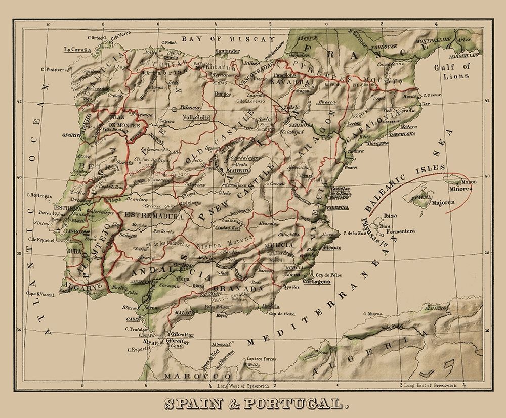 Spain Portugal - Sonnenschein 1880