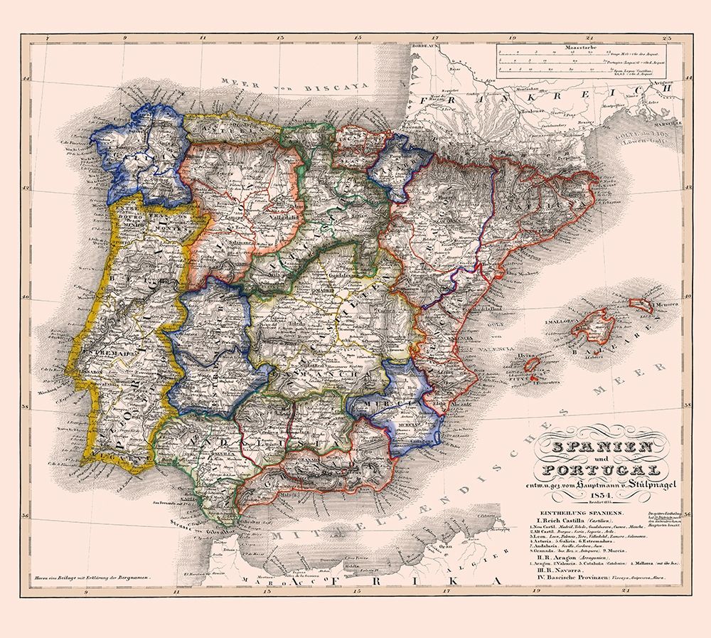 Spain Portugal - Perthes 1834
