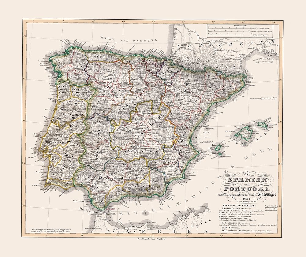 Spain Portugal - Perthes 1834