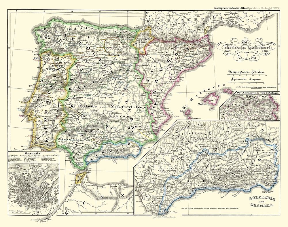 Spain Portugal - Perthes 1854