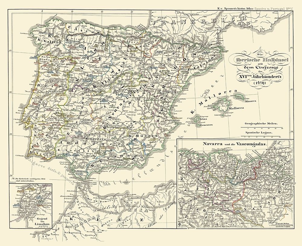Spain Portugal - Perthes 1854