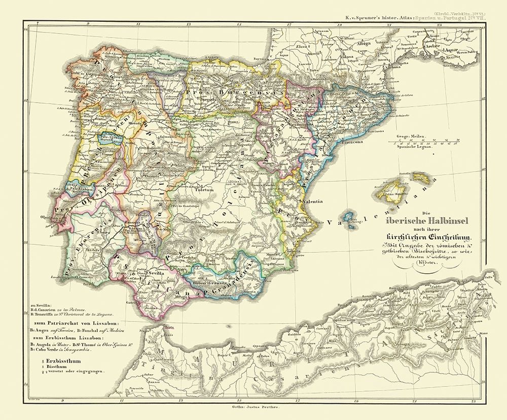 Spain Portugal - Perthes 1854