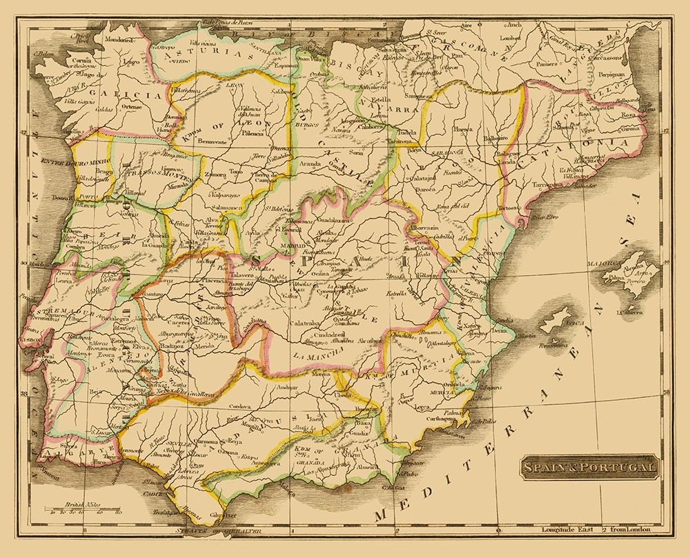 Spain Portugal - Carey 1825
