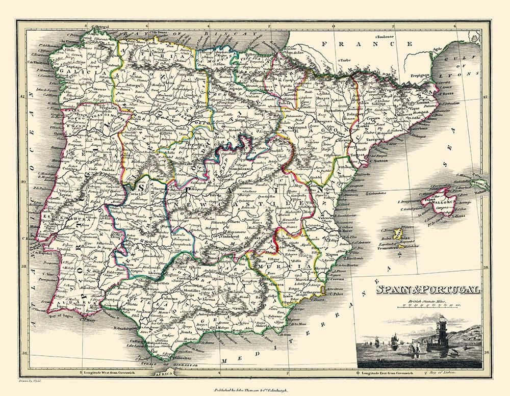 Spain Portugal - Thomson 1836