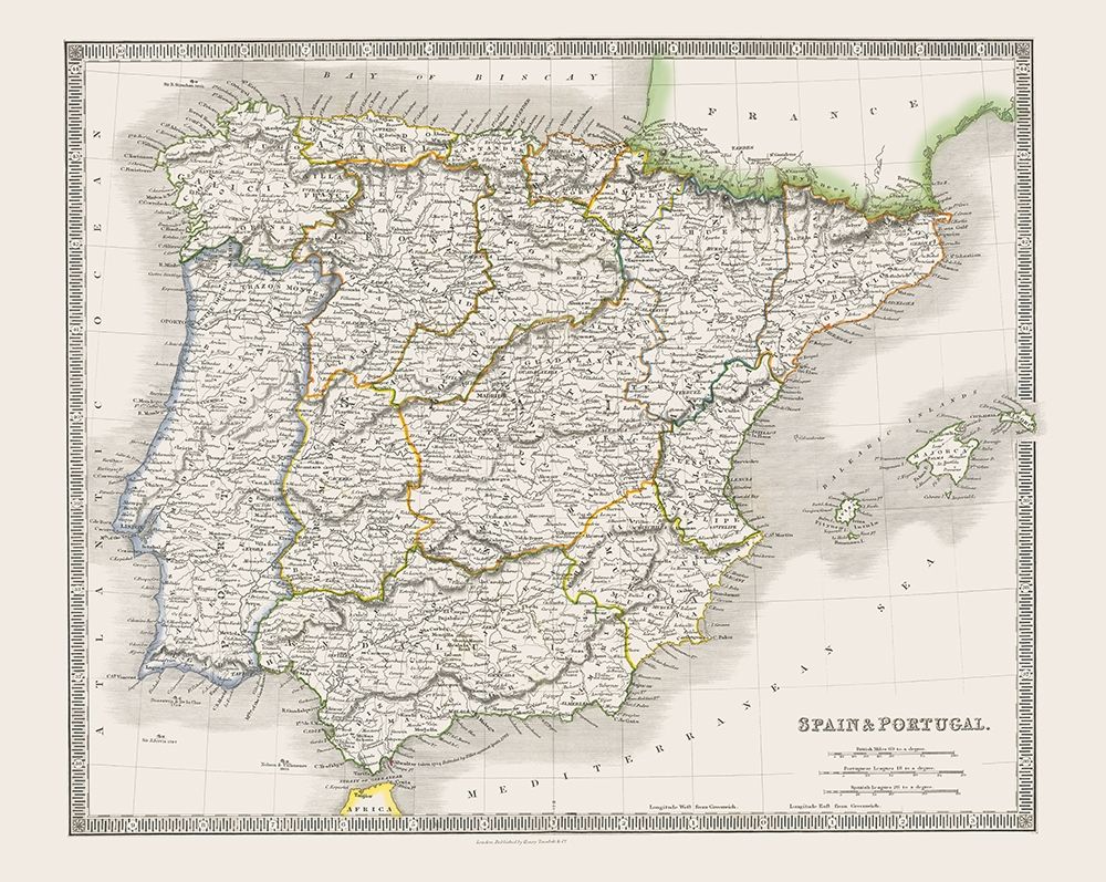 Spain Portugal - Dower 1844