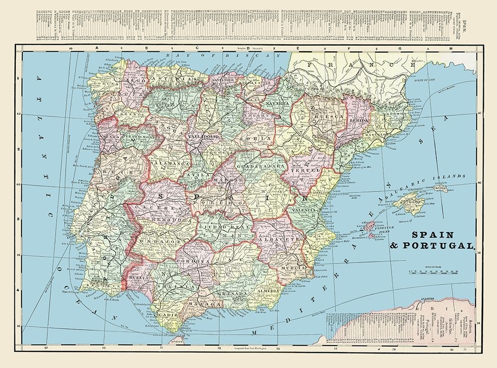 Spain Portugal - Cram 1901