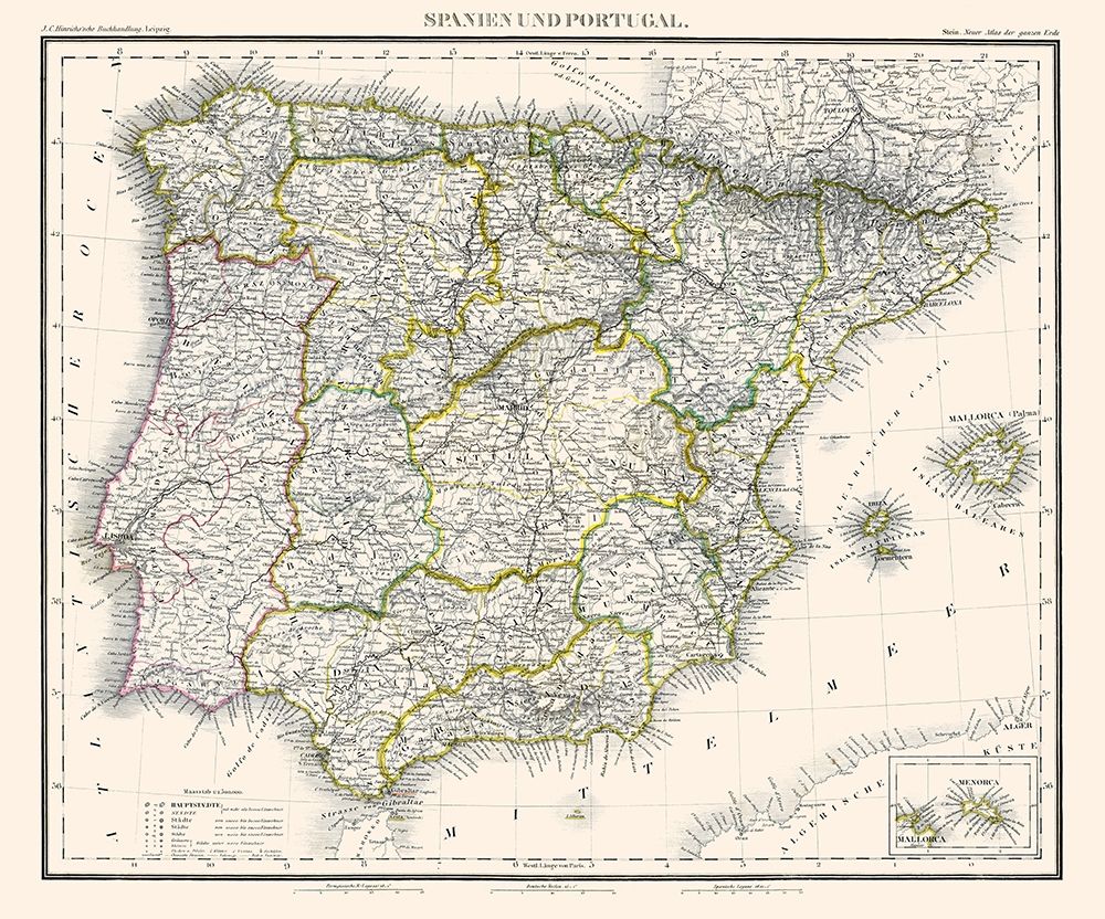 Spain Portugal - Stein 1854