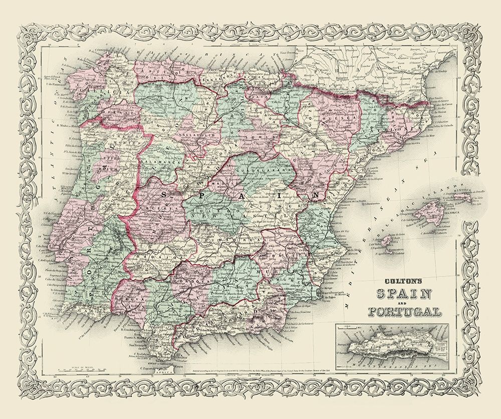 Spain Portugal - Colton 1874