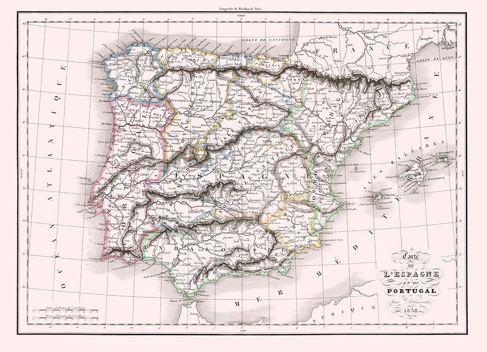 Spain Portugal - Delamarche 1847