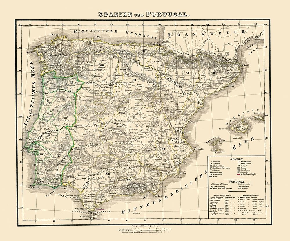 Spain Portugal - Flemming 1855