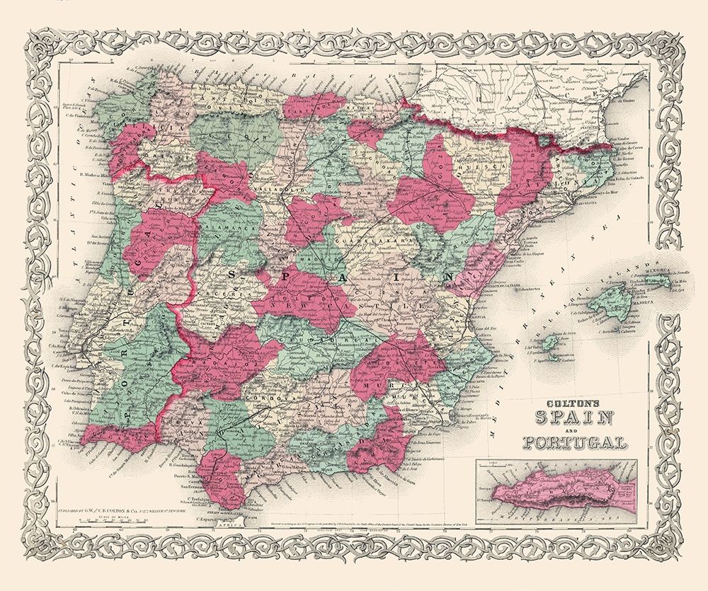 Spain Portugal - Colton 1874