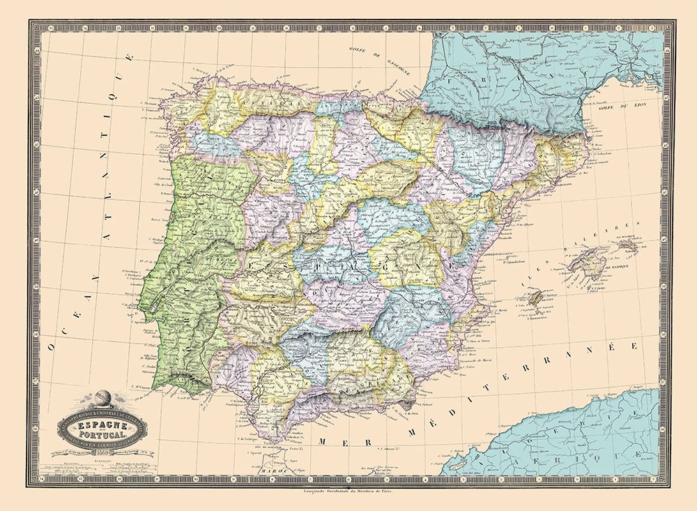 Spain Portugal - Garnier 1862