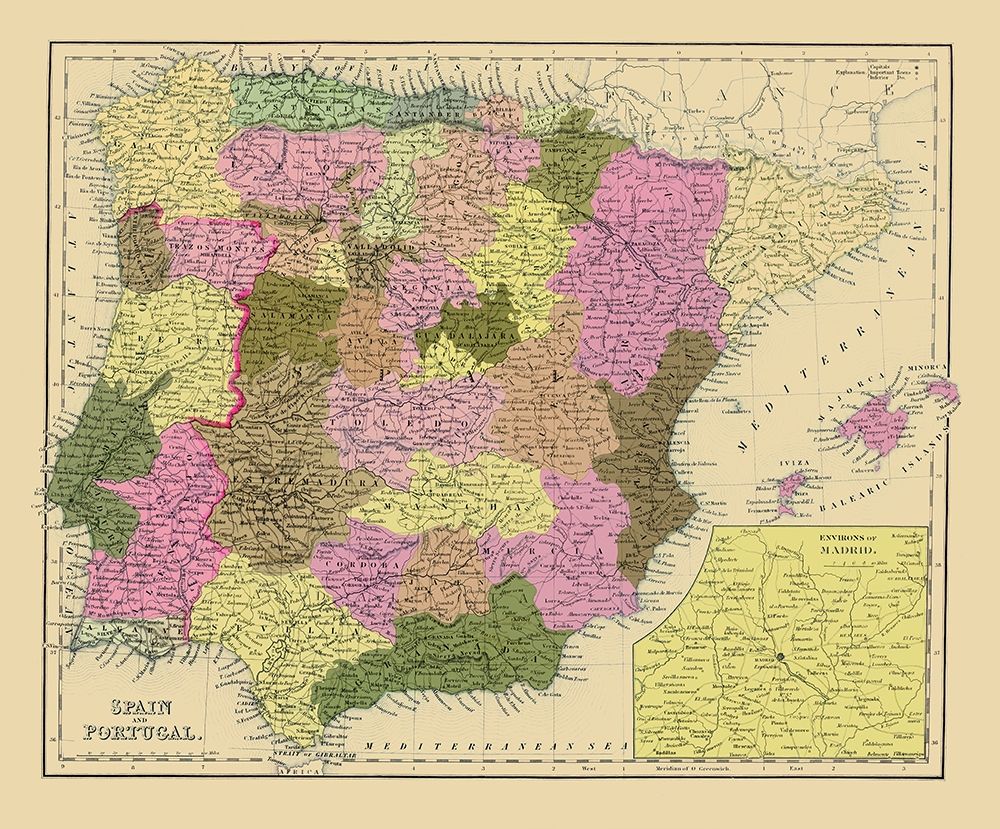 Spain Portugal - Mitchell 1846