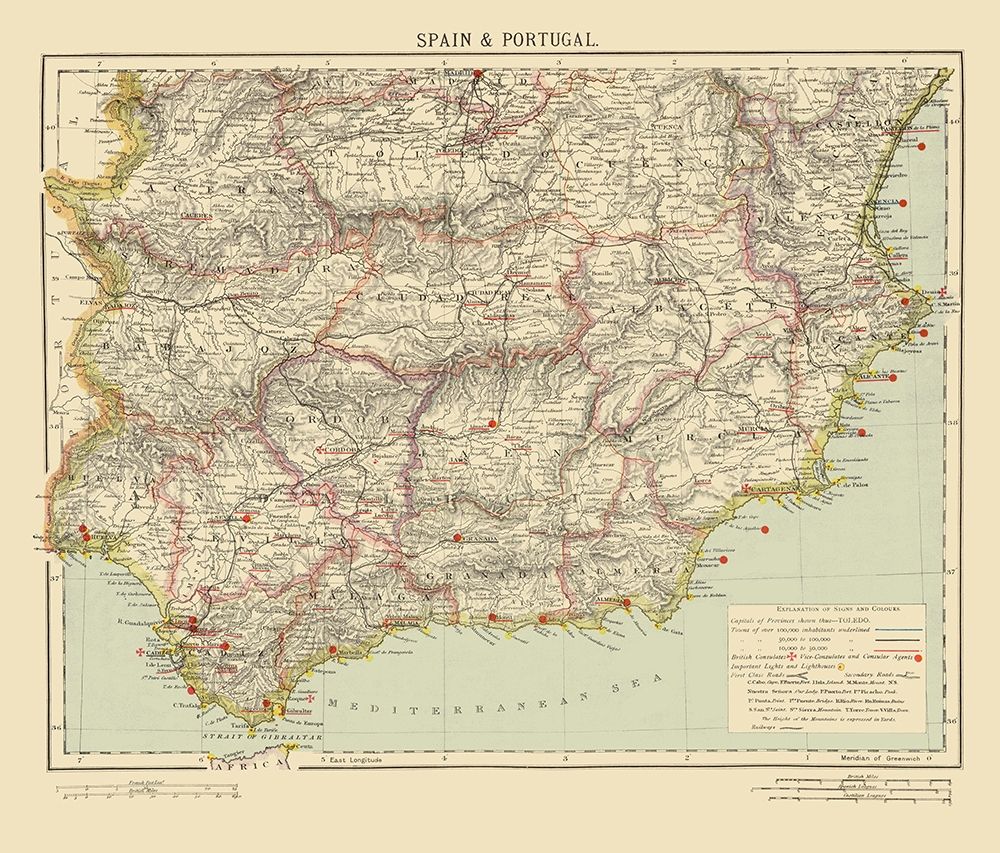 Southeast Spain Portugal - Letts 1883
